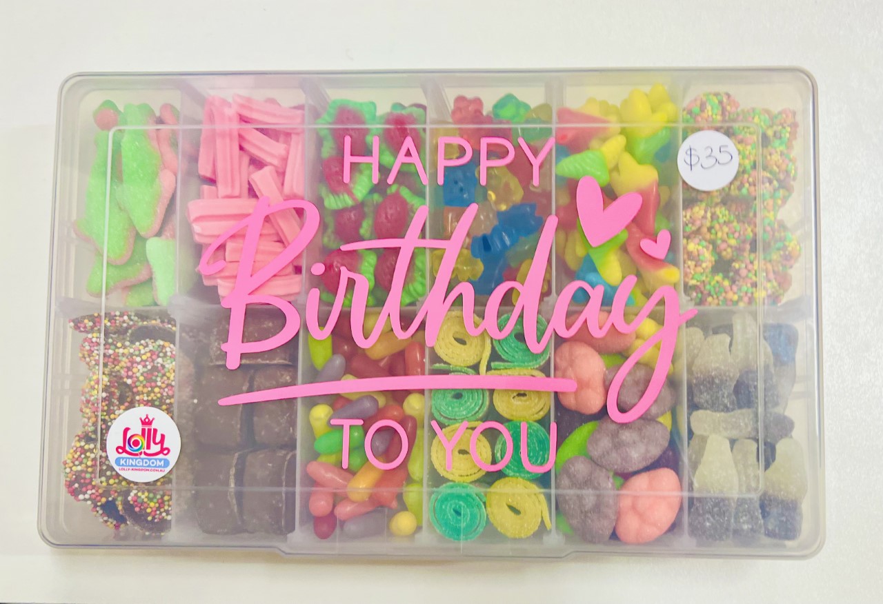 Happy Birthday Box 1Kg Lolly Kingdom Australias best online Pick n