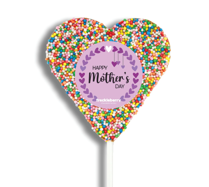 Freckleberry MOTHERS DAY Freckle Heart Pop – MILK CHOC 45g