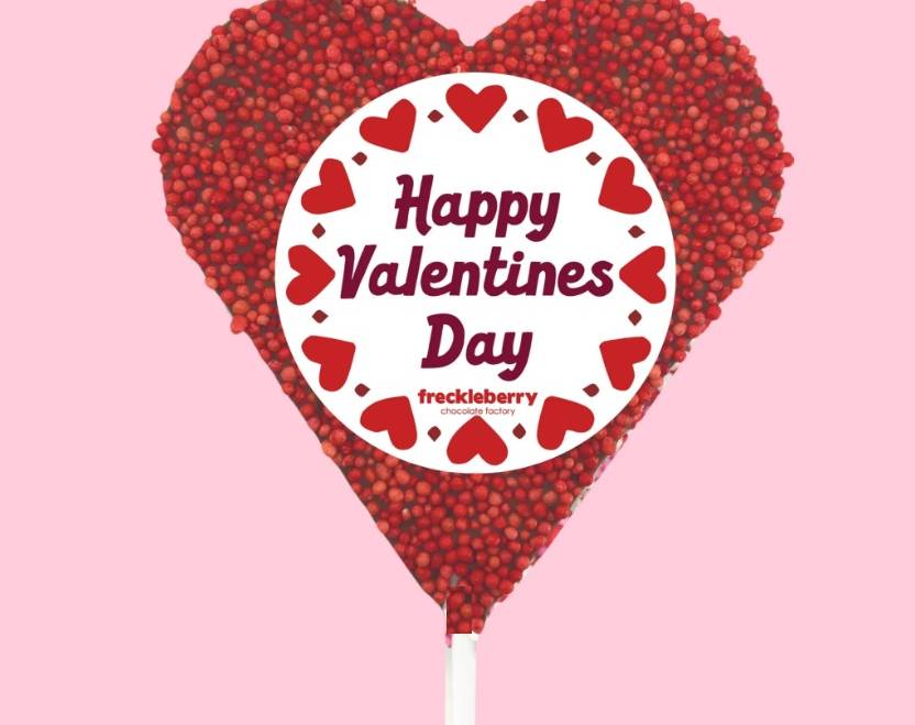 Freckleberry Red Freckle Heart Pop VALENTINES DAY – MILK CHOC 45g