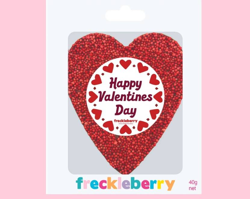 Freckleberry Heart Red Freckle VALENTINES DAY – MILK CHOC 40g