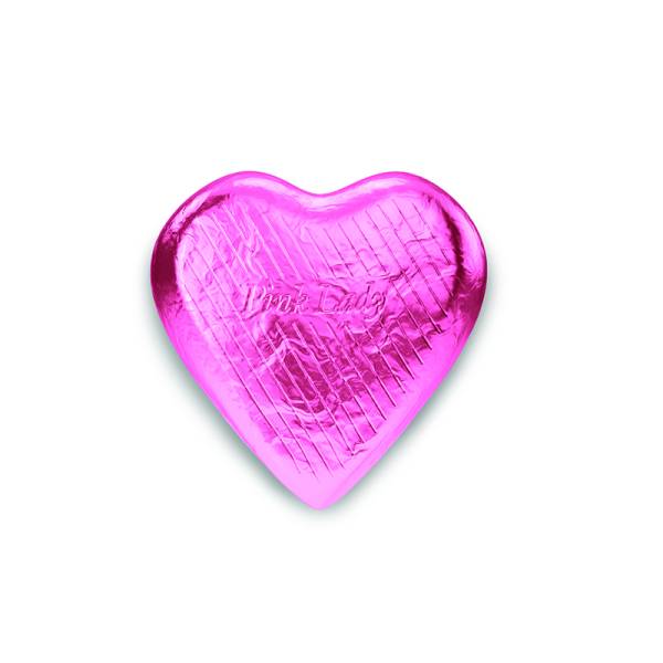 Pink Foil Chocolate Heart (30g)